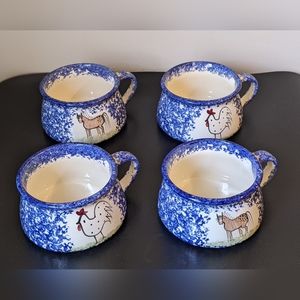 NWOB Molly Dallas Horse & Chicken Soup Bowl Mug with Handle